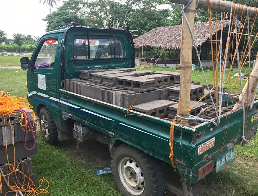 Philippines truck with bricks